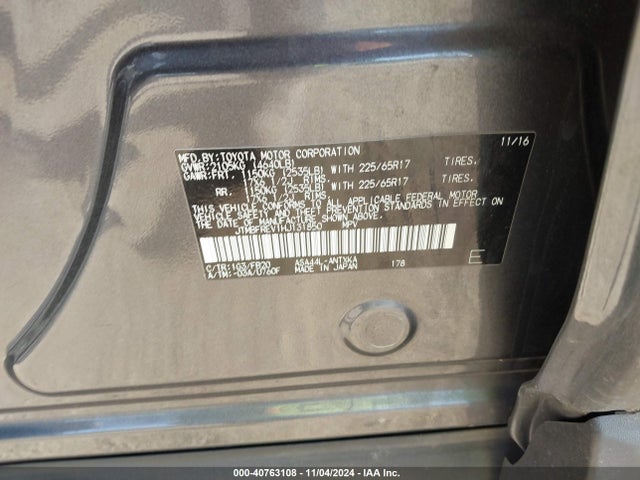Toyota RAV4 LE 2017 JTMBFREV1HJ131850 Image 9