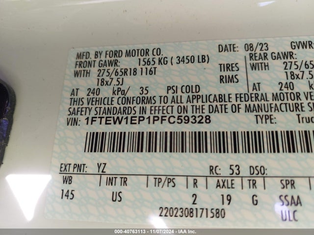 Ford F-150 Xlt 2023 1FTEW1EP1PFC59328 Image 9
