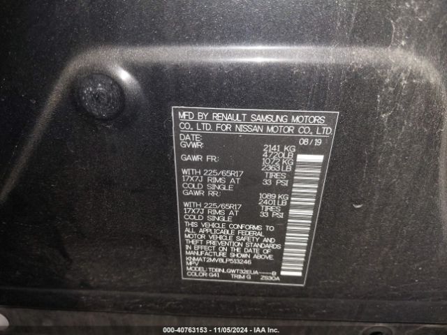 KNMAT2MV8LP513246 Nissan Rogue Sv Intelligent Awd