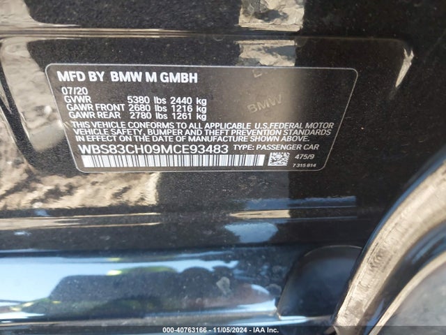 WBS83CH09MCE93483 BMW M5