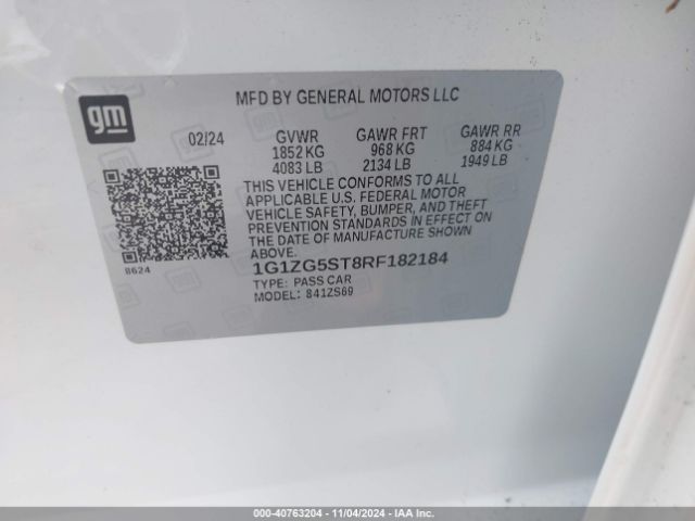 1G1ZG5ST8RF182184 Chevrolet Malibu Fwd Rs