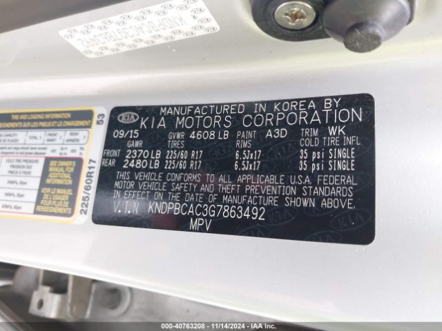 KNDPBCAC3G7863492 KIA Sportage Lx