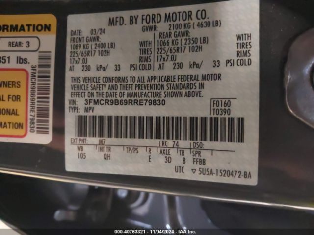 3FMCR9B69RRE79830 Ford Bronco Sport Big Bend