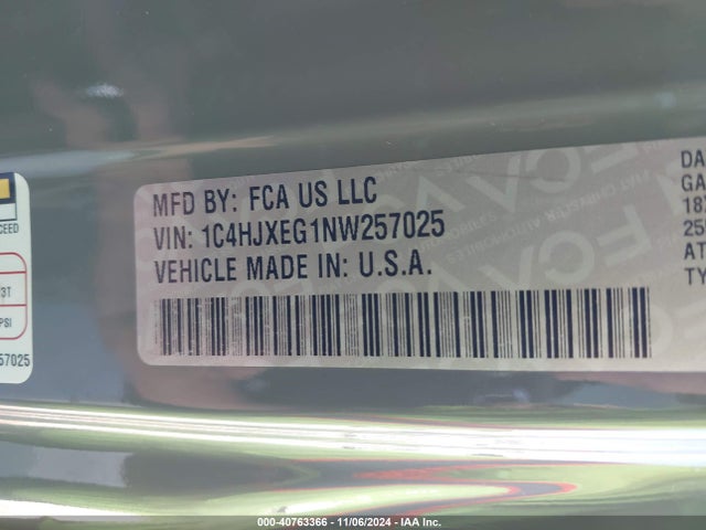 1C4HJXEG1NW257025 Jeep Wrangler Unlimited Sahara 4x4