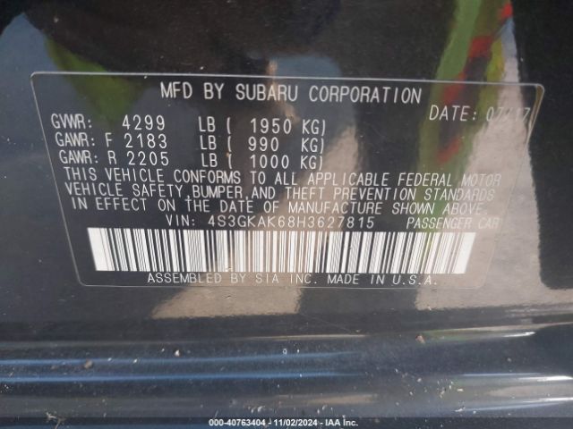 4S3GKAK68H3627815 Subaru Impreza 2.0i Sport