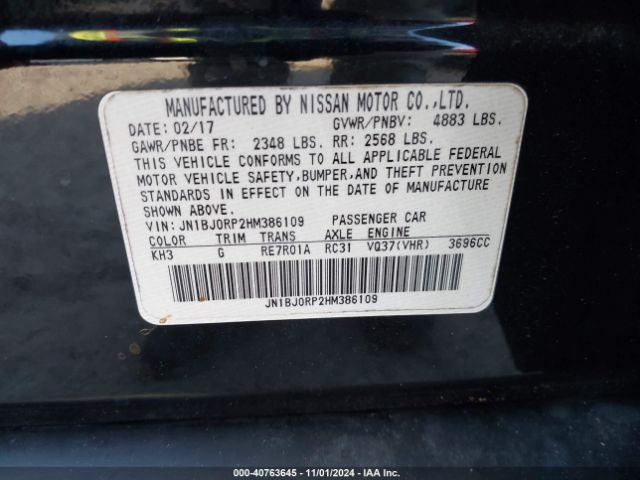 JN1BJ0RP2HM386109 Infiniti QX50