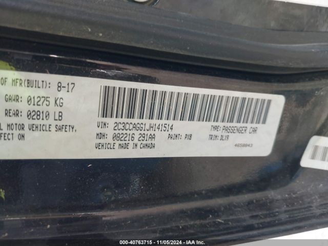 2C3CCAGG1JH141514 Chrysler 300 300s Awd