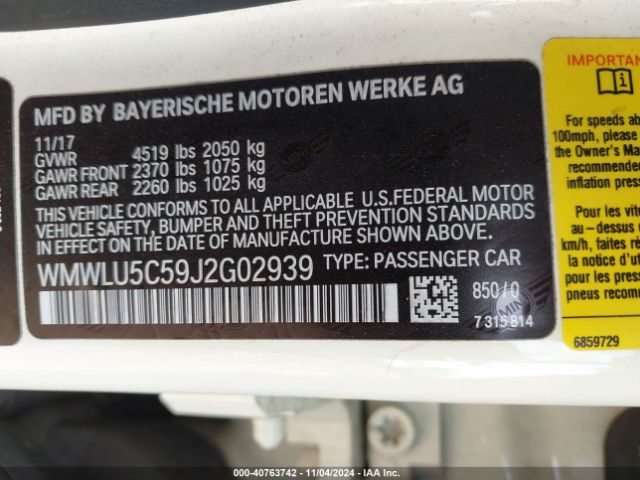 WMWLU5C59J2G02939 Mini Clubman Cooper S
