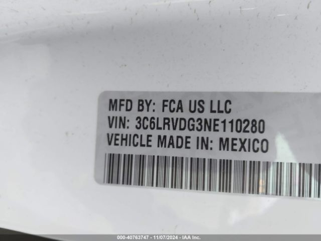 3C6LRVDG3NE110280 RAM Promaster 2500 High Roof 159 Wb