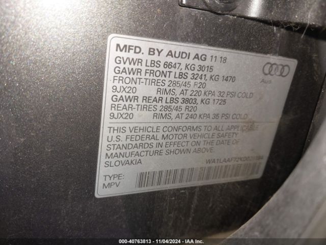 2019 AUDI Q7 WA1LAAF72KD020194 Photo 8