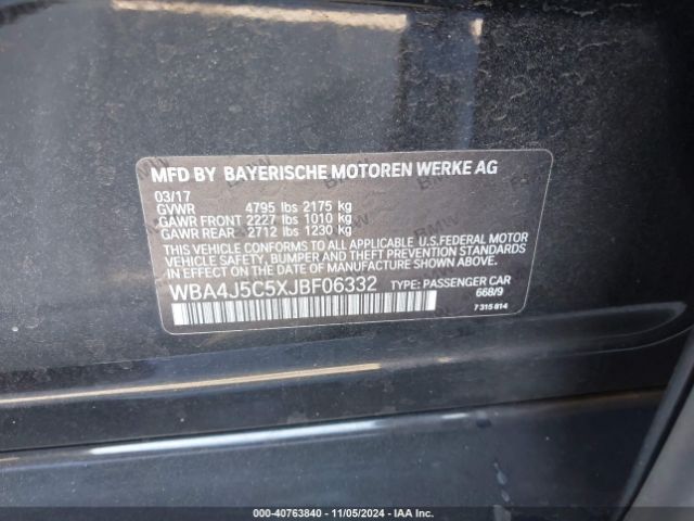 WBA4J5C5XJBF06332 BMW 440i Gran Coupe
