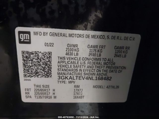 3GKALTEV4NL168482 GMC Terrain Sle
