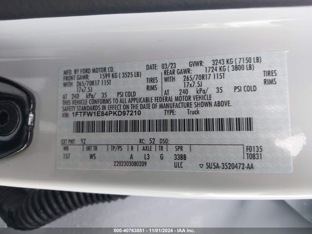 Ford F-150 Xl 2023 1FTFW1E84PKD97210 Image 9