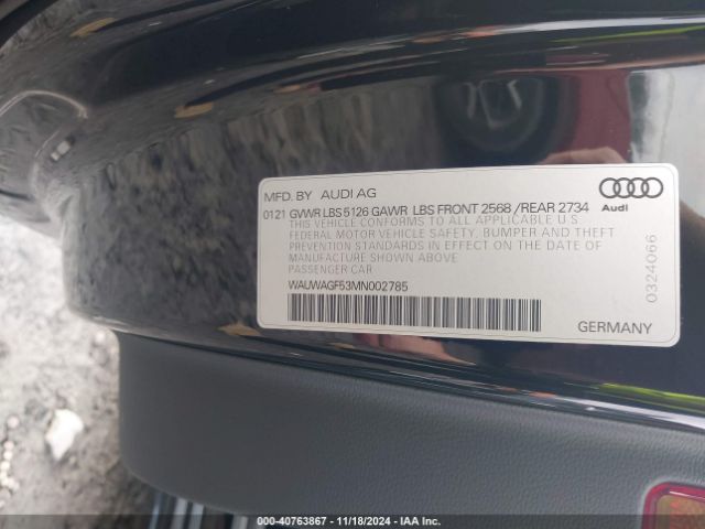 2021 AUDI A5 CABRIOLET WAUWAGF53MN002785 Photo 8