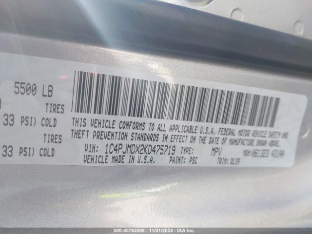 1C4PJMDX2KD475719 Jeep Cherokee Limited 4x4