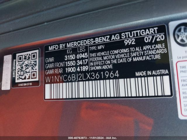 W1NYC6BJ2LX361964 Mercedes-Benz G 550 4matic