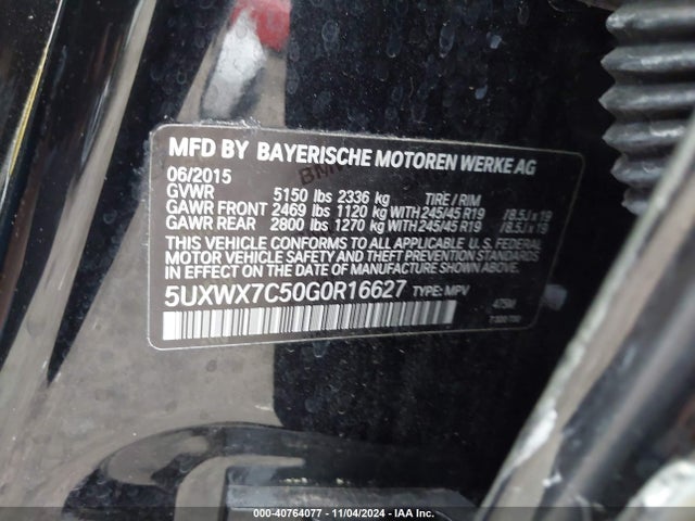 5UXWX7C50G0R16627 BMW X3 Xdrive35i