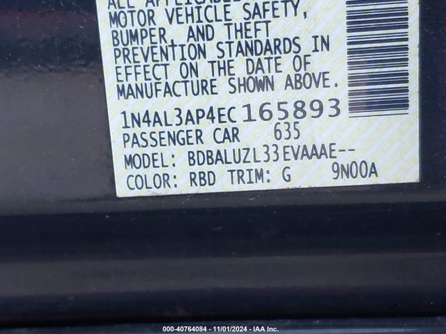 Nissan Altima 2.5 Sv 2014 1N4AL3AP4EC165893 Image 9