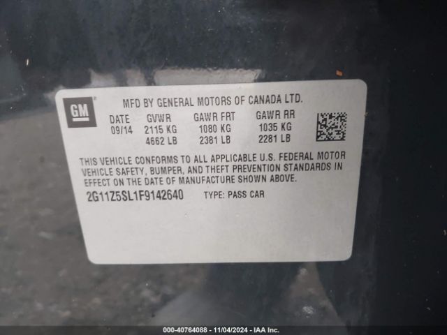 2G11Z5SL1F9142640 Chevrolet IMPALA LS