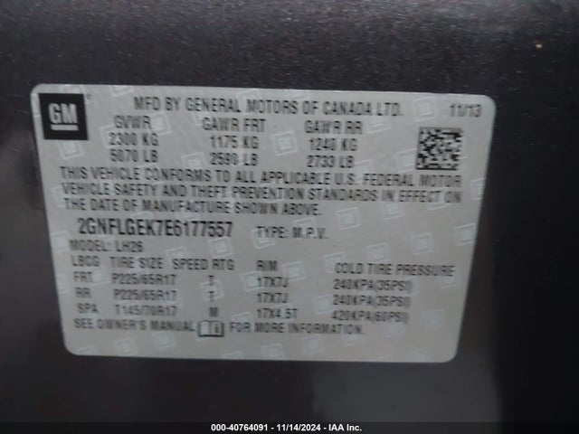 Chevrolet Equinox 2lt 2014 2GNFLGEK7E6177557 Image 9