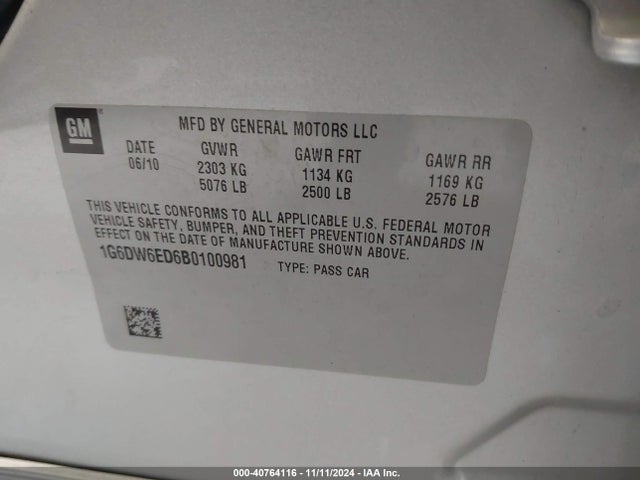 2011 CADILLAC STS 1G6DW6ED6B0100981 Photo 8