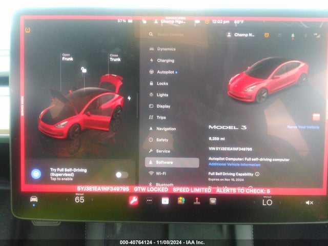 2022 TESLA MODEL 3 5YJ3E1EA1NF349795 Photo 6