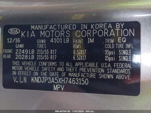 KNDJP3A5XH7463150 KIA SOUL +