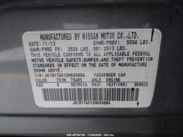 JN1BV7AR1EM699884 Infiniti Q50 Premium
