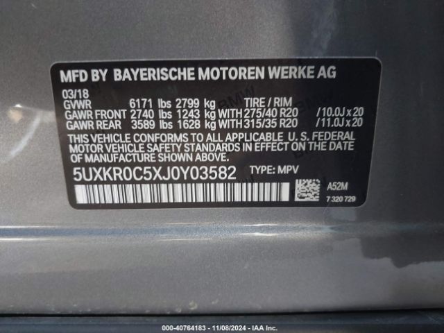 5UXKR0C5XJ0Y03582 BMW X5 Xdrive35i