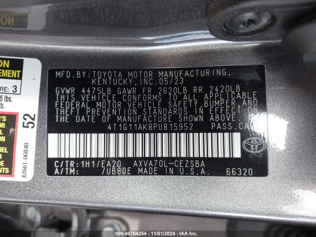 Toyota CAMRY SE 2023 4T1G11AK8PU815952 Image 9