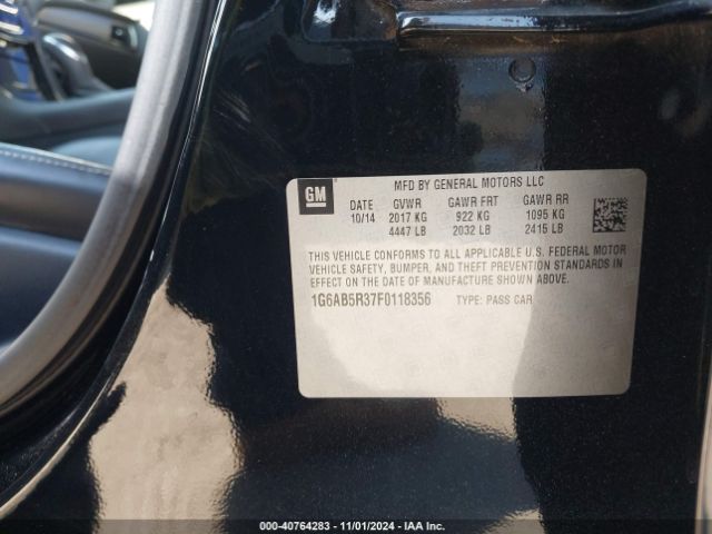 1G6AB5R37F0118356 Cadillac ATS LUXURY