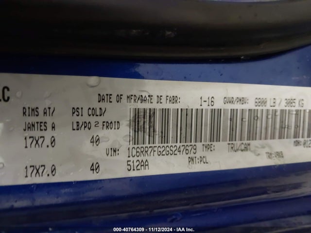 1C6RR7FG2GS247679 RAM 1500 St