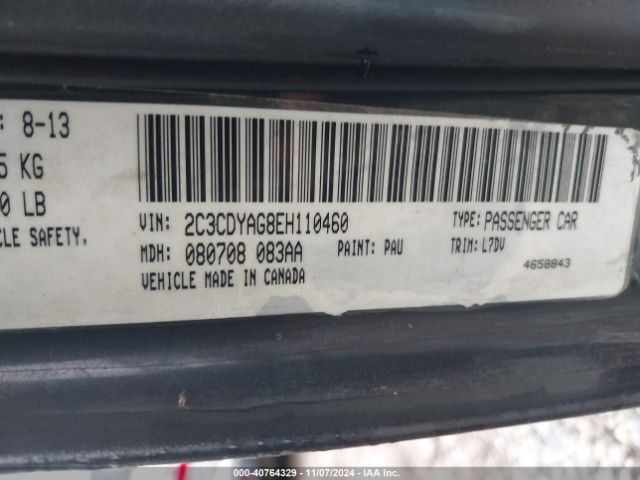 Dodge Challenger Sxt 2014 2C3CDYAG8EH110460 Image 9