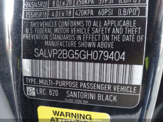 SALVP2BG5GH079404 Land Rover Range Rover Evoque Se/se Premium
