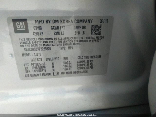 KL4CJDSBXFB229826 Buick Encore Premium