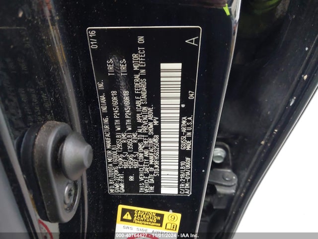 Toyota Highlander Xle V6 2016 5TDJKRFH5GS250468 Image 9