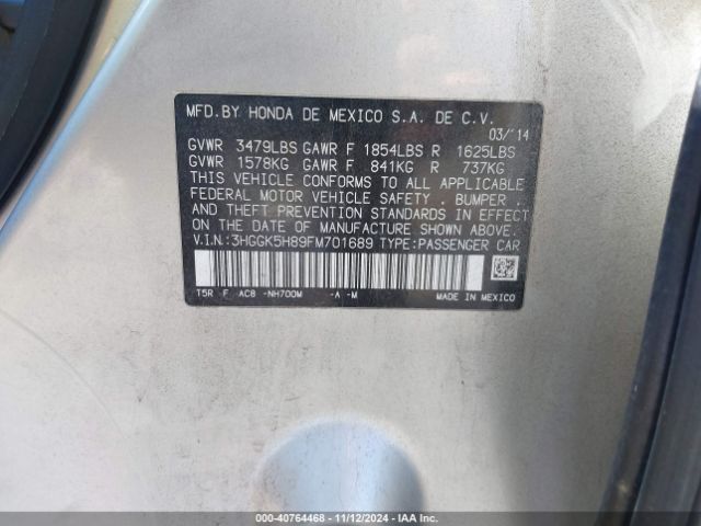 3HGGK5H89FM701689 Honda Fit Ex/ex-l