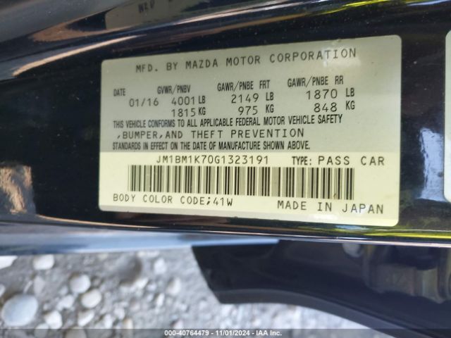 JM1BM1K70G1323191 Mazda Mazda3 I Sport