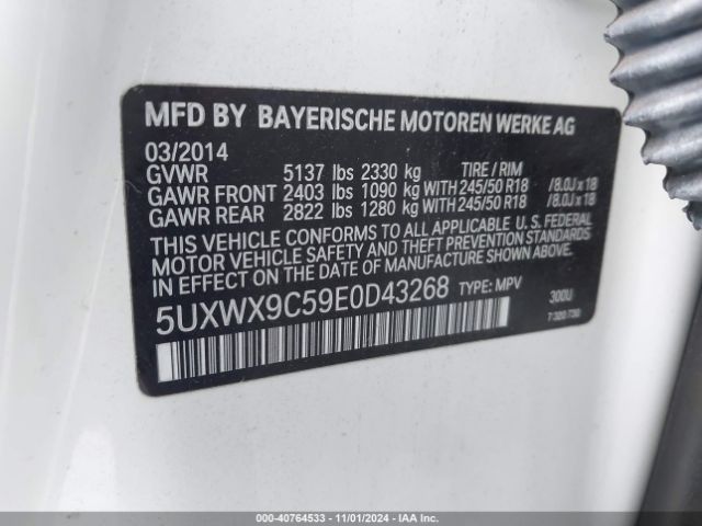 5UXWX9C59E0D43268 BMW X3 Xdrive28i