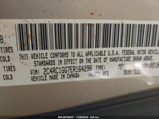 2C4RC1GG7ER164298 Chrysler Town & Country Limited