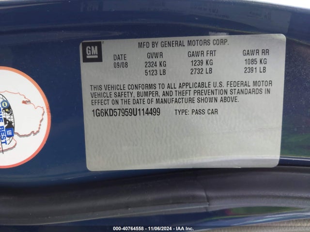 2009 CADILLAC DTS 1G6KD57959U114499 Photo 8