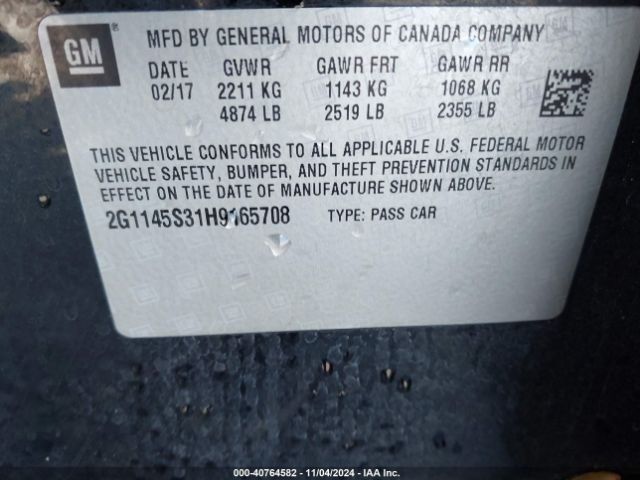 2G1145S31H9165708 Chevrolet IMPALA 2LZ