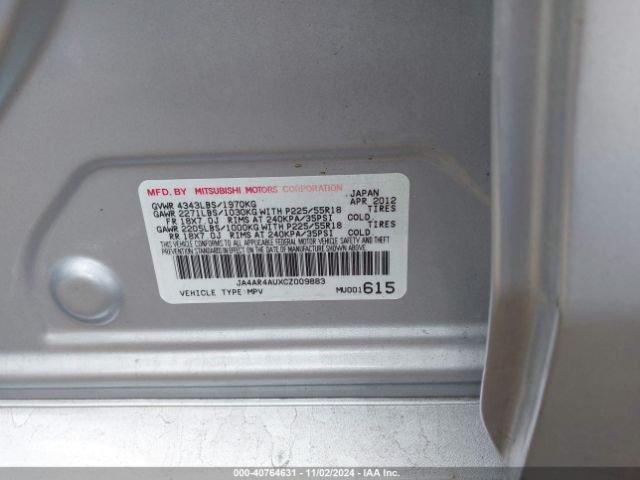 2012 MITSUBISHI OUTLANDER SPORT JA4AR4AUXCZ009883 Photo 8