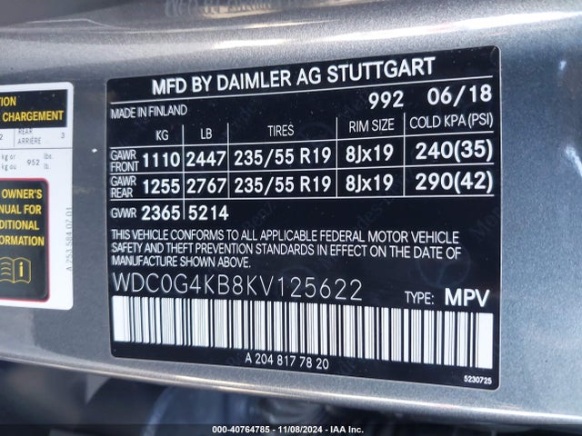 WDC0G4KB8KV125622 Mercedes-Benz Glc 300 4matic