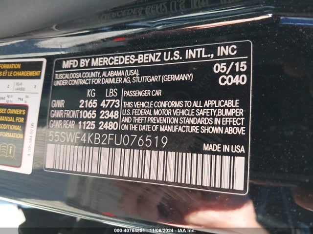 55SWF4KB2FU076519 Mercedes-Benz C 300 4matic/luxury 4matic/sport 4matic