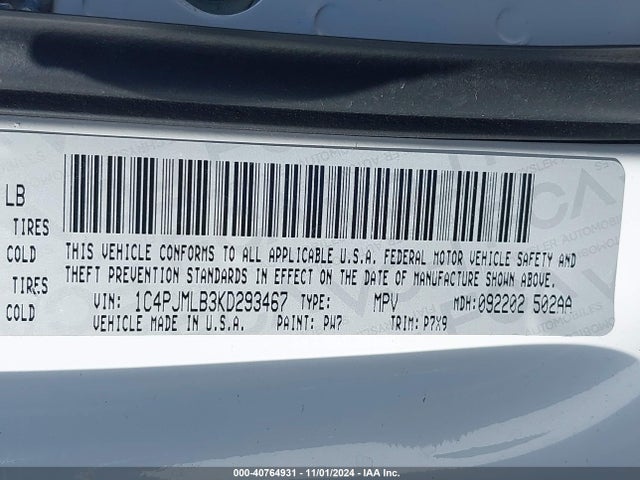 1C4PJMLB3KD293467 Jeep Cherokee Altitude 4x4