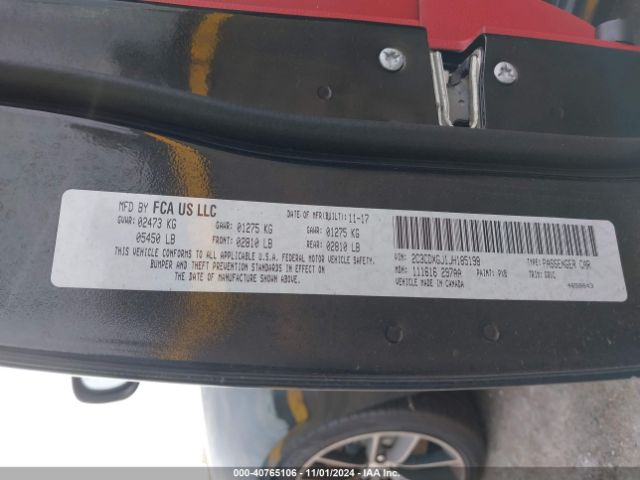 2C3CDXGJ1JH185198 Dodge Charger R/t Scat Pack Rwd