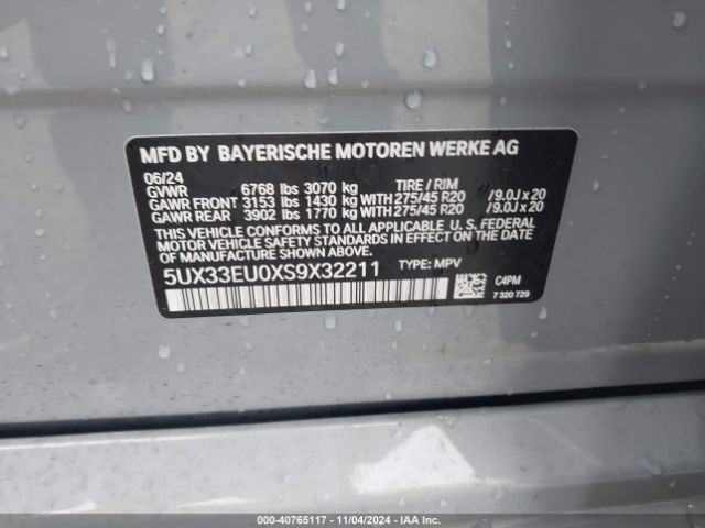 5UX33EU0XS9X32211 BMW X5 M60i