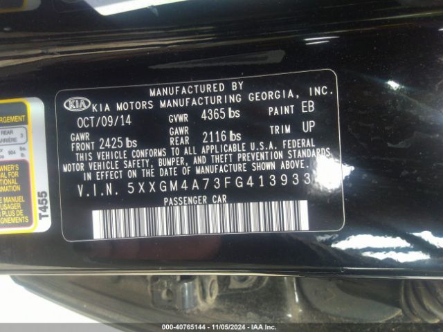 5XXGM4A73FG413933 KIA Optima Lx