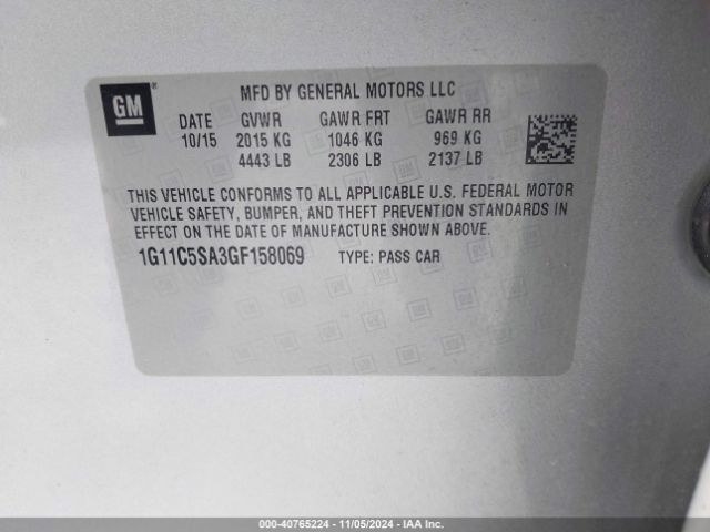 1G11C5SA3GF158069 Chevrolet Malibu Limited Lt